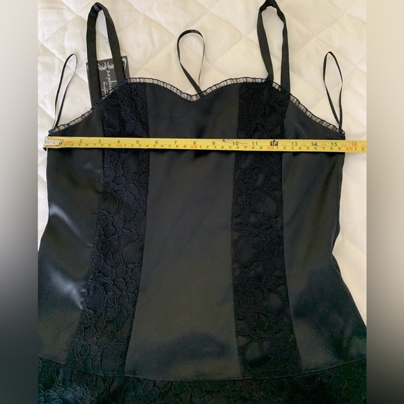 Laughing Vampire gothic satin & floral lace prom dress deadstock 90’s vintage M - Picture 13 of 16